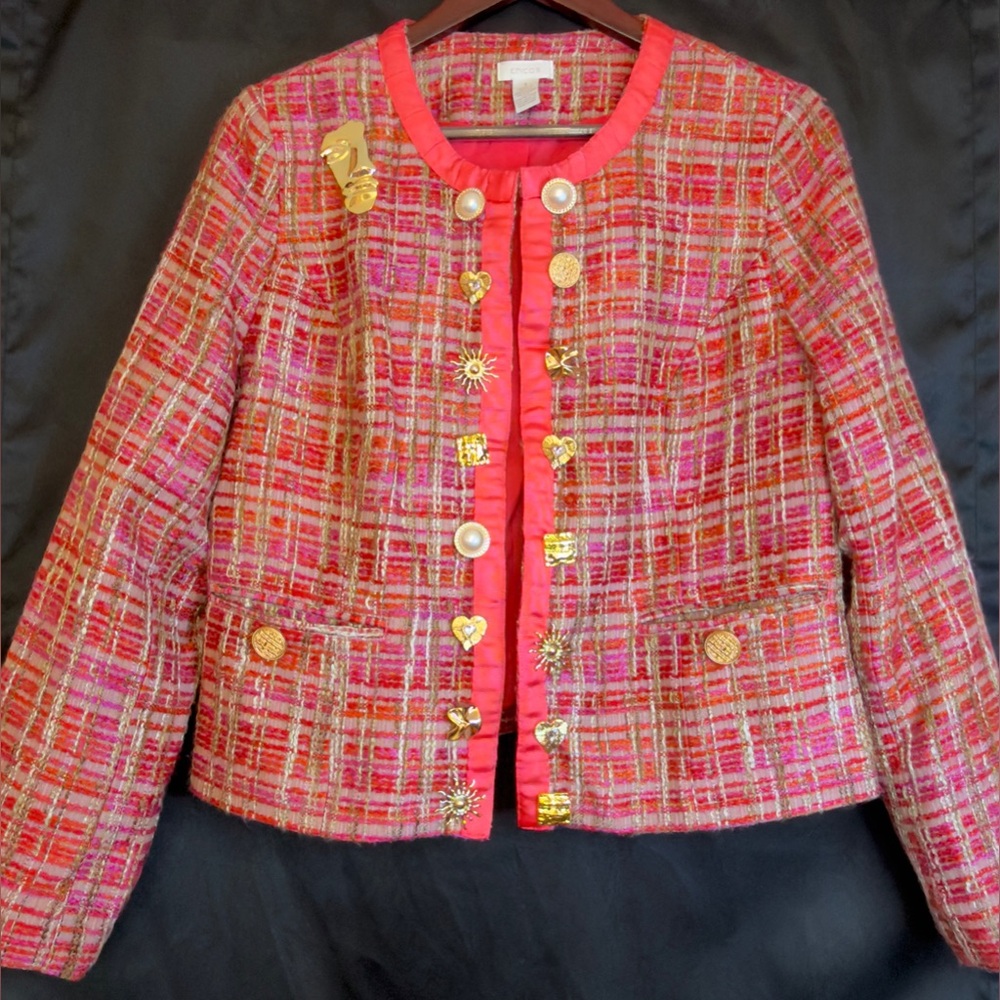 Tweed Blazer Gold Detail Statement Jacket Parisian Style |House of Aybar Glamour